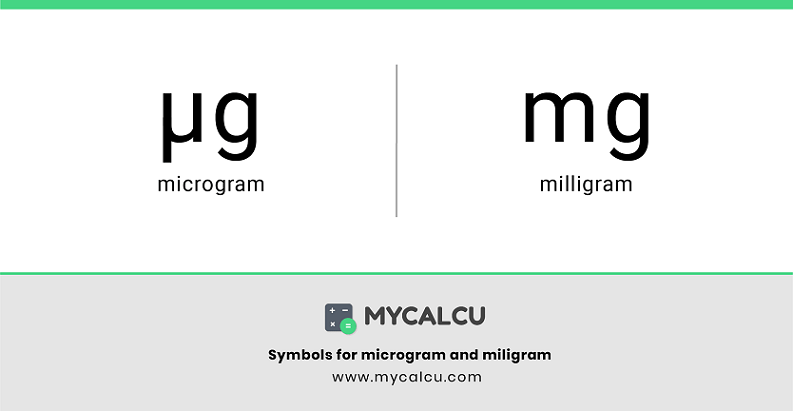 Mcg to mg conversion calculator (μg to mg) - Mycalcu.com mcg to mg